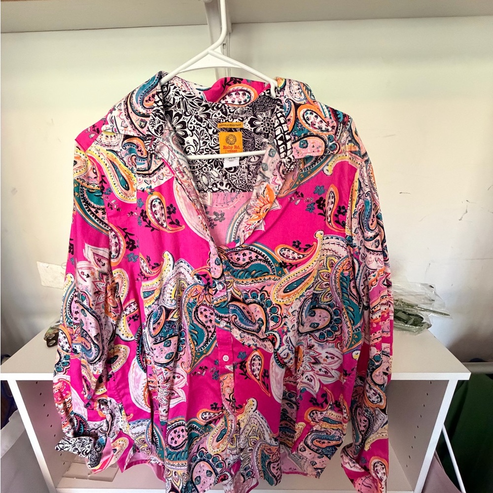 Ruby Rd. Black and White Paisley Blouse - Picture 4 of 4